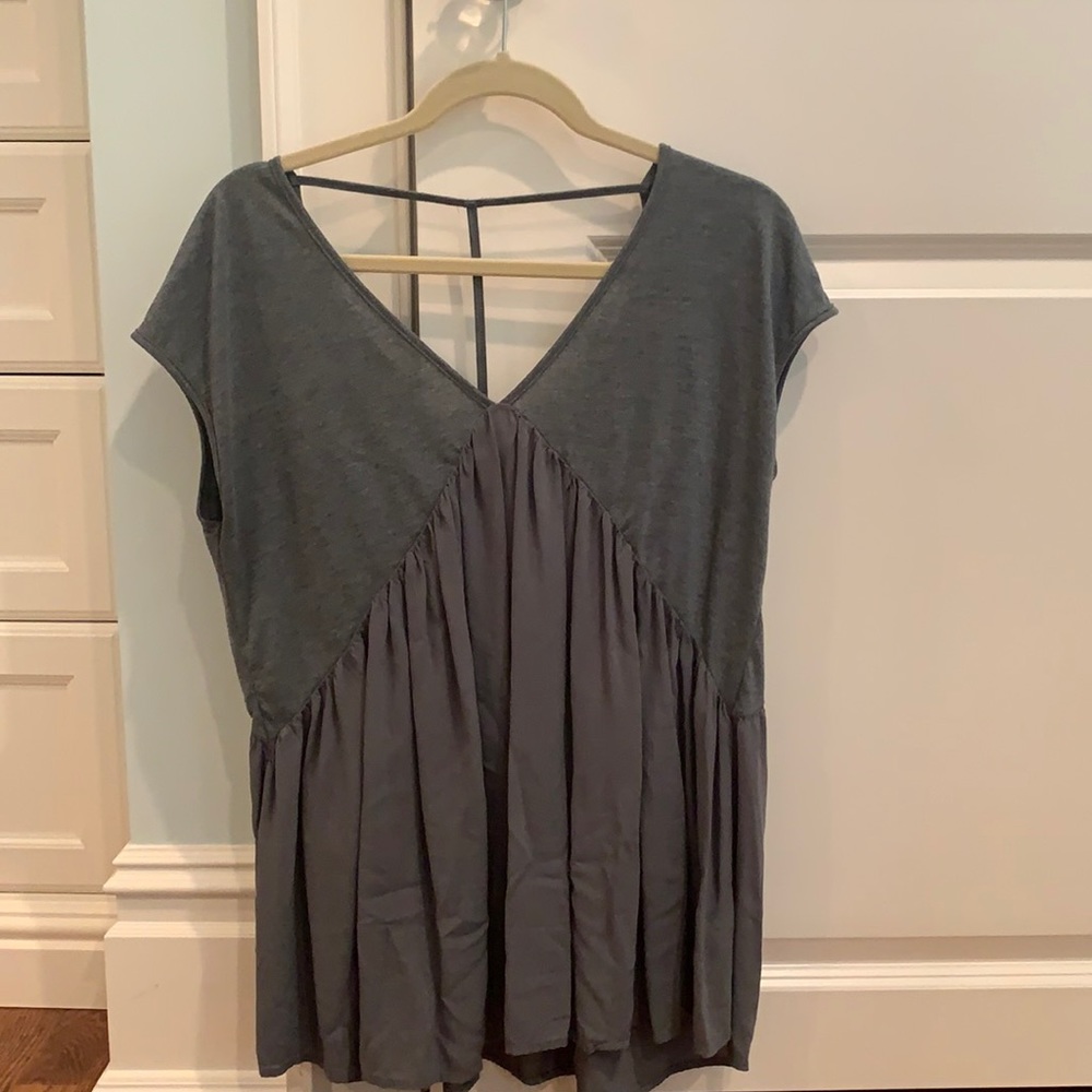 Meadow Rue long dark green shirt